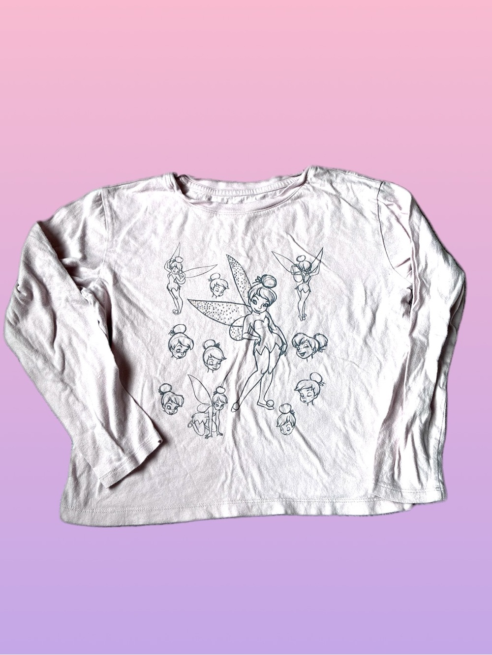 🎇🎆3for$9 Girls' Dusty Pink Tinker Bell Graphic Long-Sleeve Top
